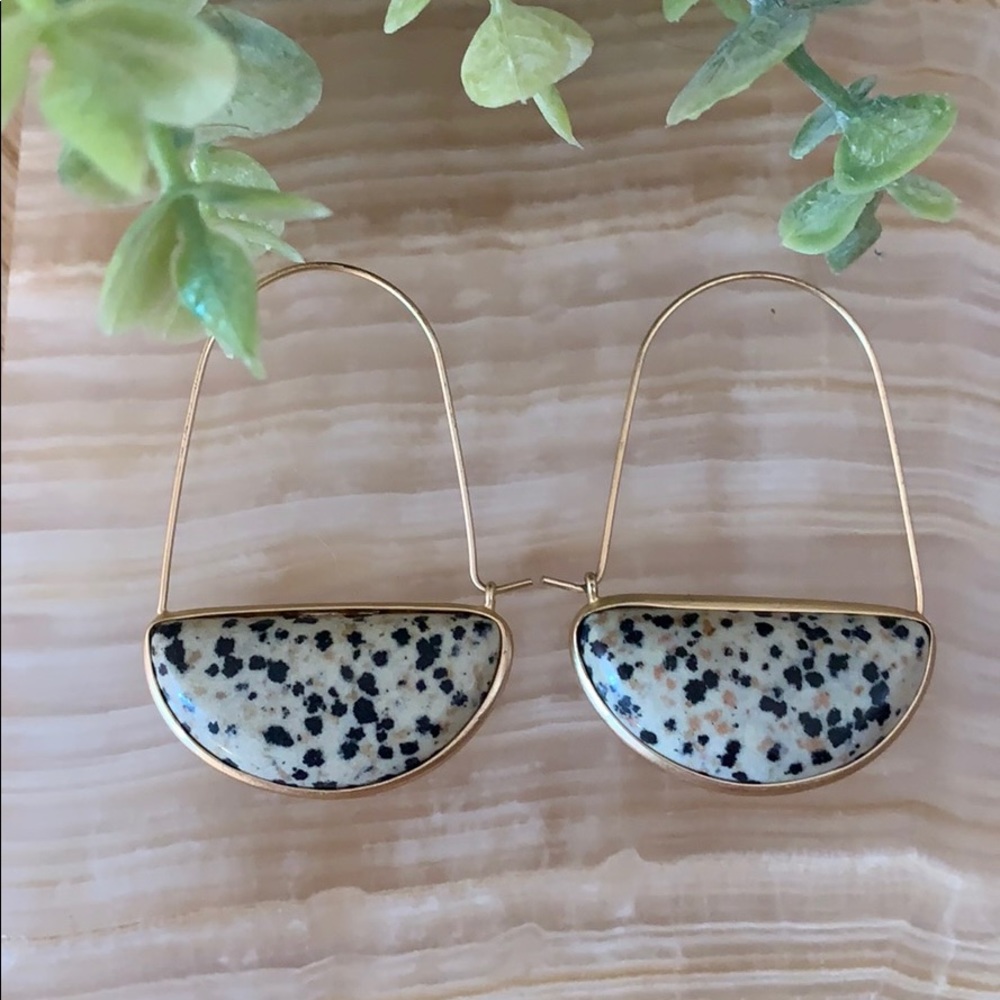 Genuine Dalmatian Jasper Earrings